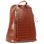 Сумка Женская Рюкзак кожа ALEX RAI 8629 coffee croco
