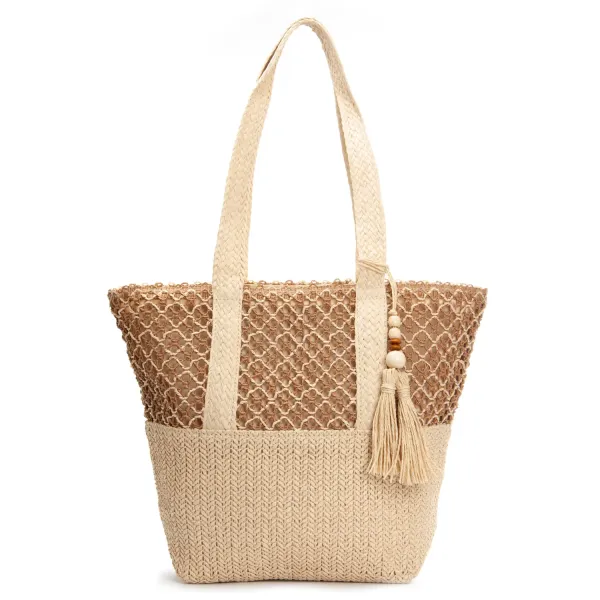 Сумка Женская Плетеная LUXEVA 6167 beige