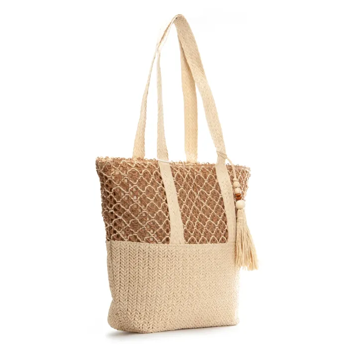 Сумка Женская Плетеная LUXEVA 6167 beige