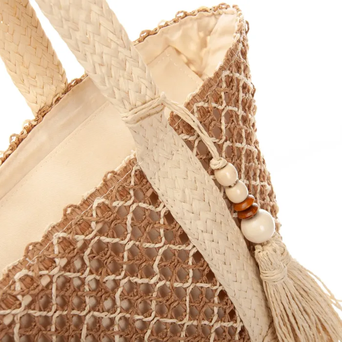 Сумка Женская Плетеная LUXEVA 6167 beige