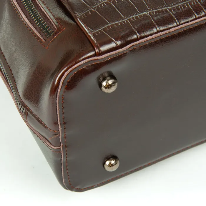 Сумка Женская Рюкзак кожа ALEX RAI 8629 brown croco