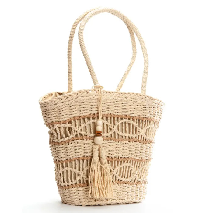 Сумка Женская Плетеная LUXEVA 9136 beige