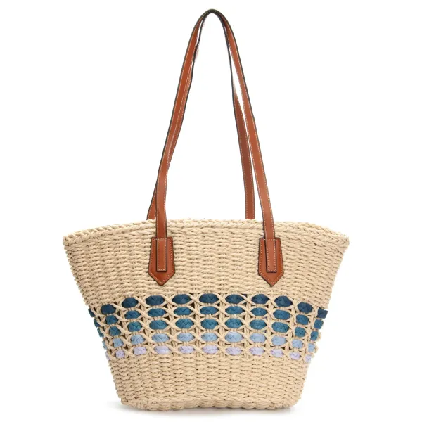 Сумка Женская Плетеная LUXEVA 6150 beige blue