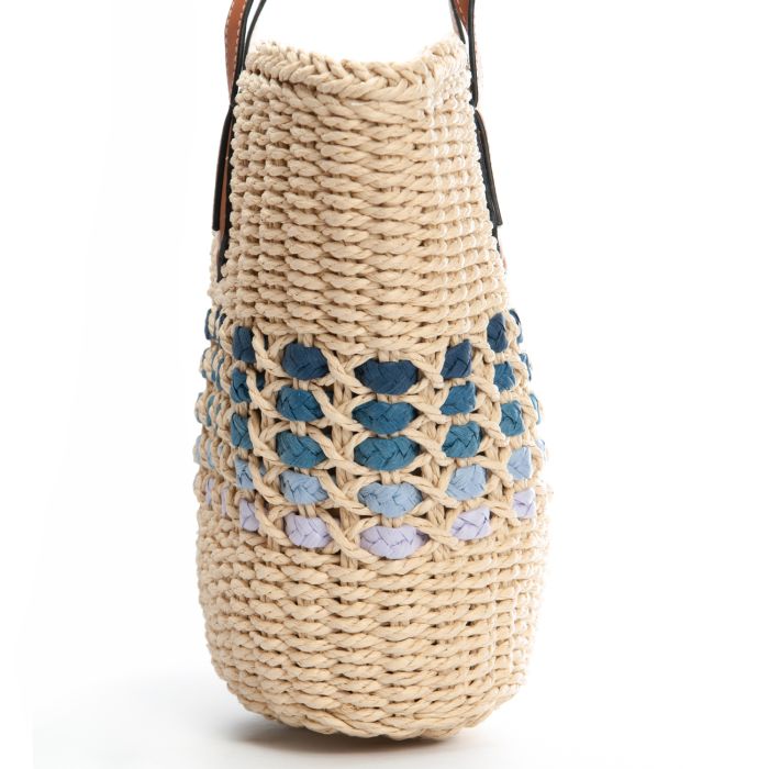 Сумка Женская Плетеная LUXEVA 6150 beige blue