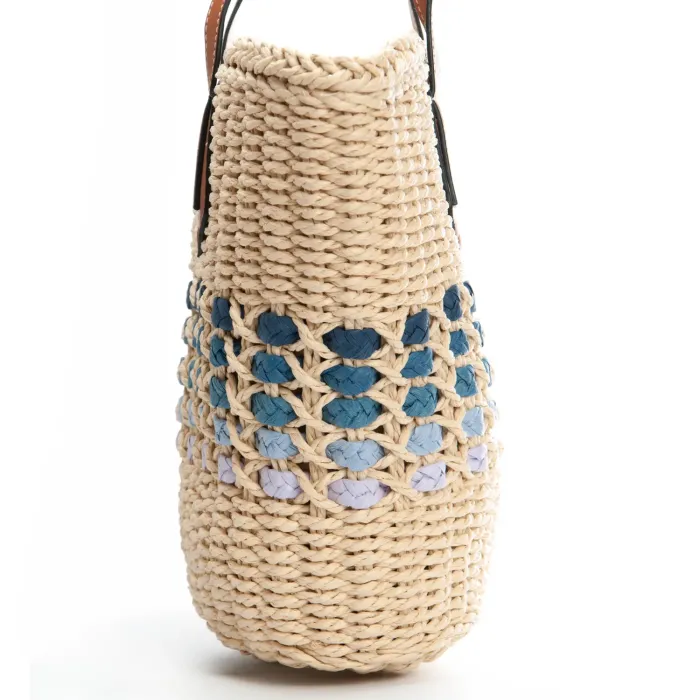 Сумка Женская Плетеная LUXEVA 6150 beige blue