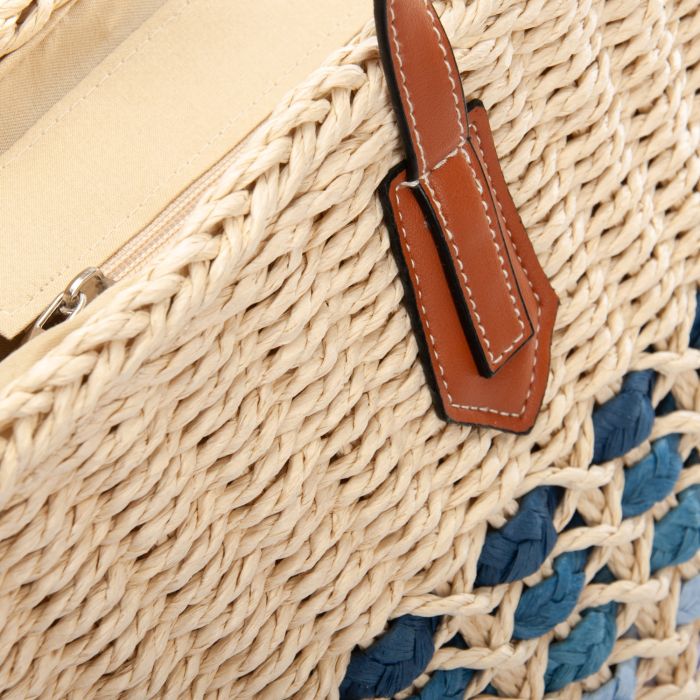 Сумка Женская Плетеная LUXEVA 6150 beige blue