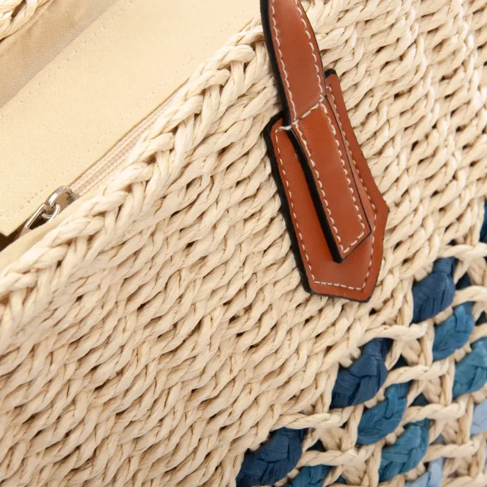 Сумка Женская Плетеная LUXEVA 6150 beige blue