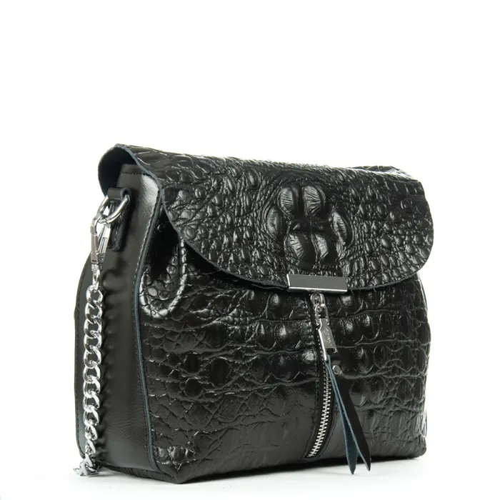 Сумка Женская Классическая кожа ALEX RAI 9342 black croco