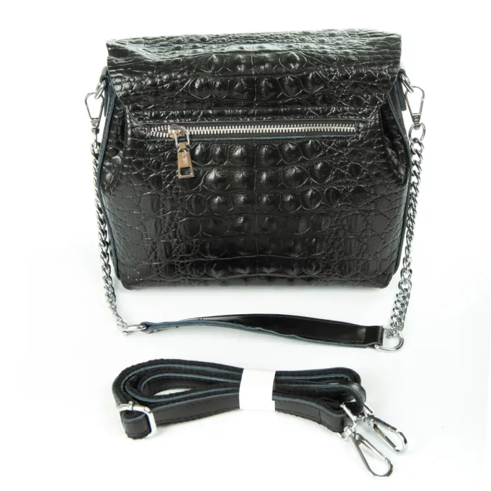 Сумка Женская Классическая кожа ALEX RAI 9342 black croco