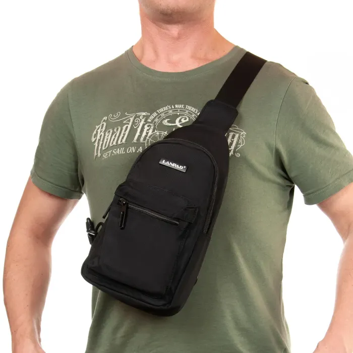 Сумка Мужская На Плечо нейлон Lanpad 3073 black