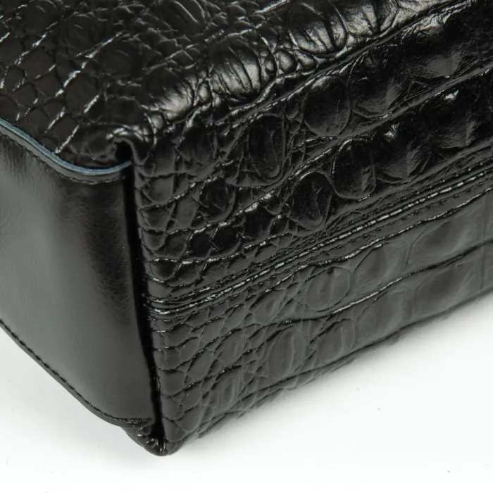 Сумка Женская Классическая кожа ALEX RAI 9342 black croco