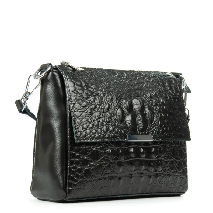 Сумка Женская Классическая кожа ALEX RAI 9822 black croco