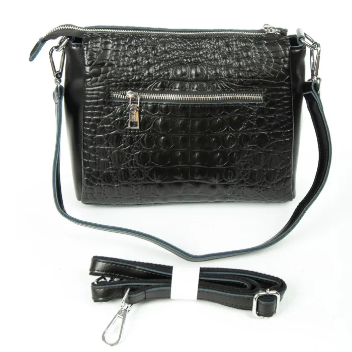 Сумка Женская Классическая кожа ALEX RAI 9822 black croco