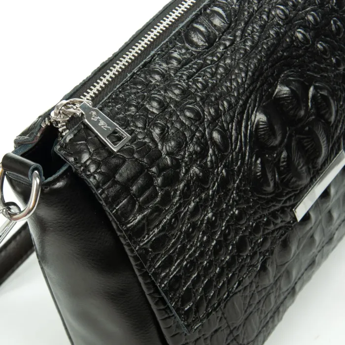 Сумка Женская Классическая кожа ALEX RAI 9822 black croco