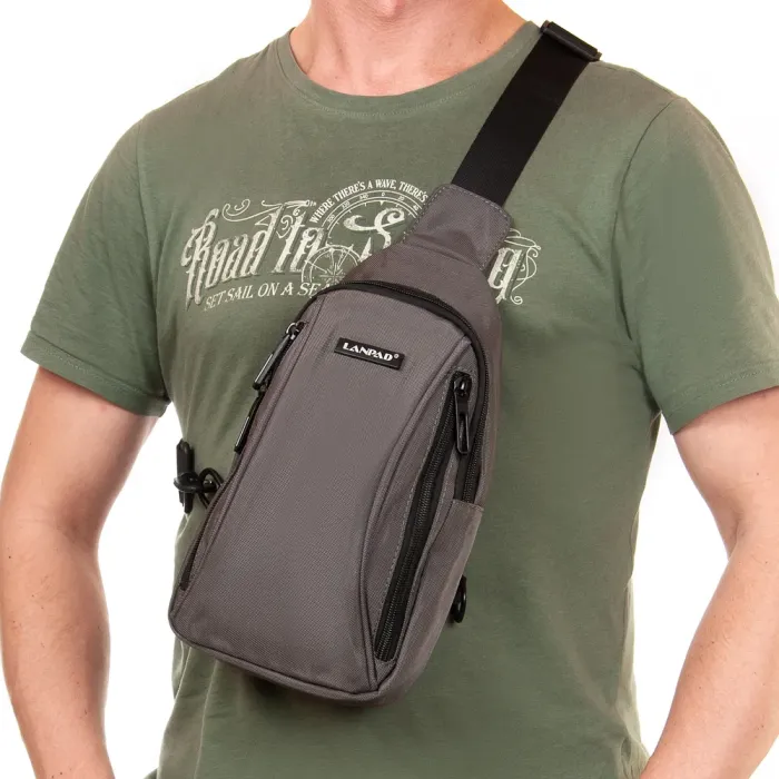 Сумка Мужская На Плечо нейлон Lanpad 35005 gray