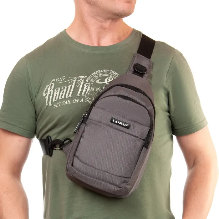 Сумка Мужская На Плечо нейлон Lanpad 63746 gray