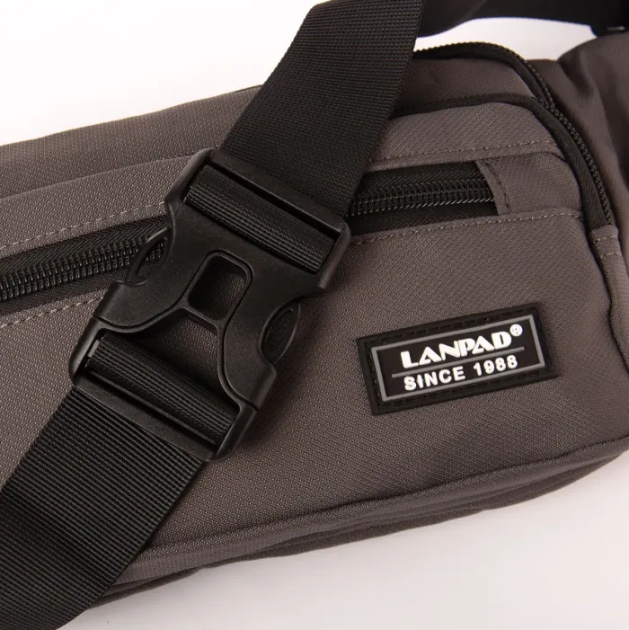 Сумка Мужская На пояс нейлон Lanpad 35009 grey