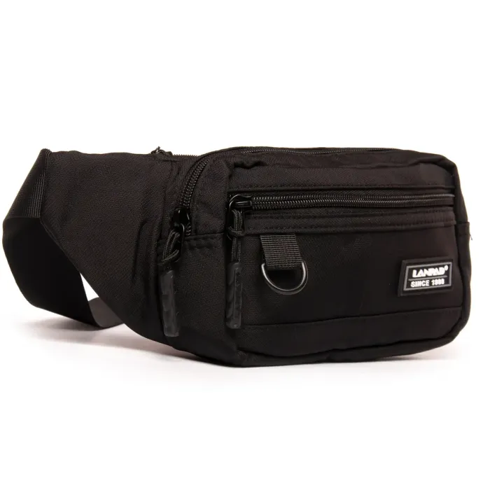 Сумка Мужская На пояс нейлон Lanpad 19006 black
