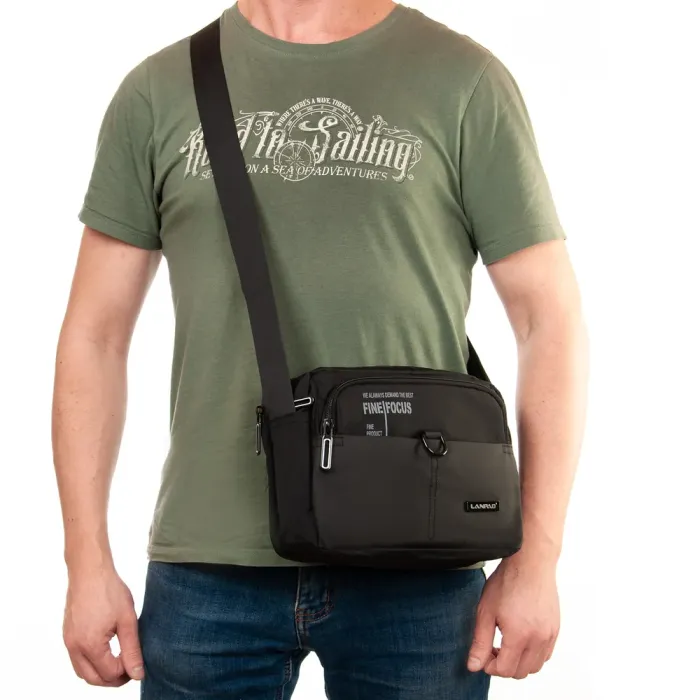 Сумка Мужская Планшет нейлон Lanpad A15057 black мал