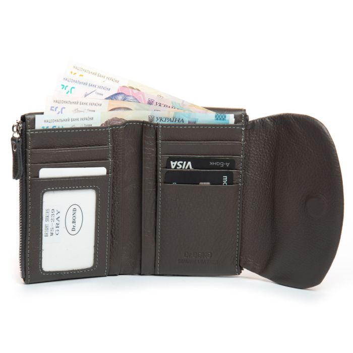 Кошелек Bright Женский кожа DR. BOND WS-239 gray