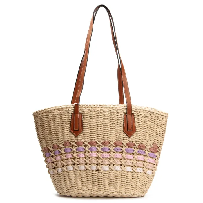 Сумка Женская Плетеная LUXEVA 6150 beige pink
