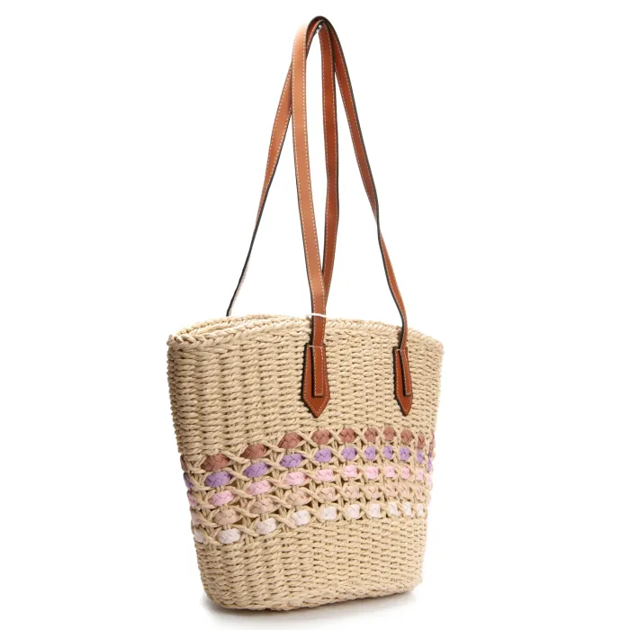 Сумка Женская Плетеная LUXEVA 6150 beige pink