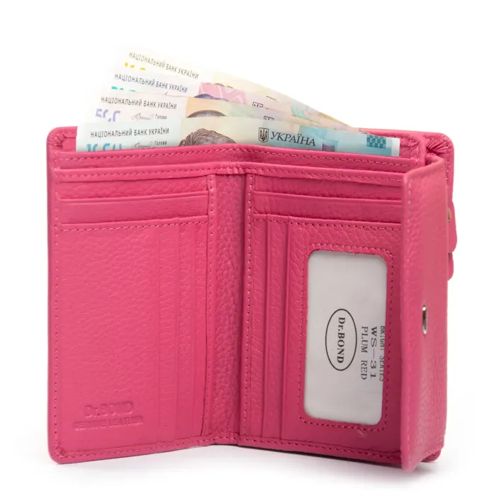 Кошелек Bright Женский кожа DR. BOND WS-31 plum-red