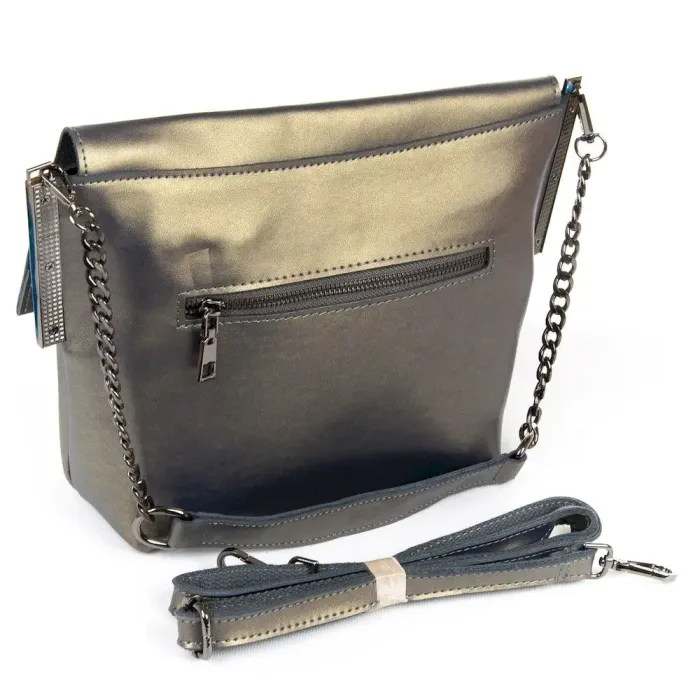 Сумка Женская Классическая кожа Luxeva P69 8322 gold-grey