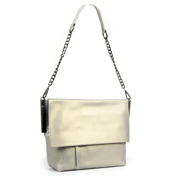 Сумка жіноча Класична шкіра Luxeva P69 8322 pearl grey
