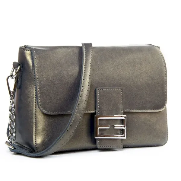 Сумка жіноча Класична шкіра Luxeva P49 8783 gold-grey