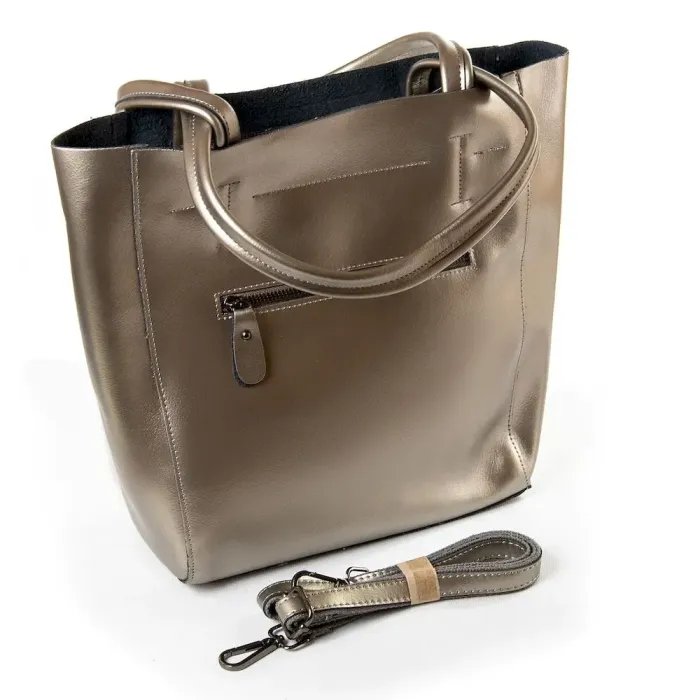 Сумка жіноча Класична шкіра Luxeva P30 J003 silver gray