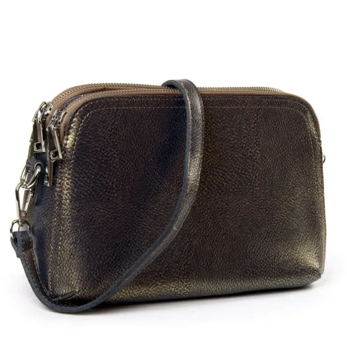 Сумка Жіноча Класична шкіра Luxeva P65 8725-220 grey-gold
