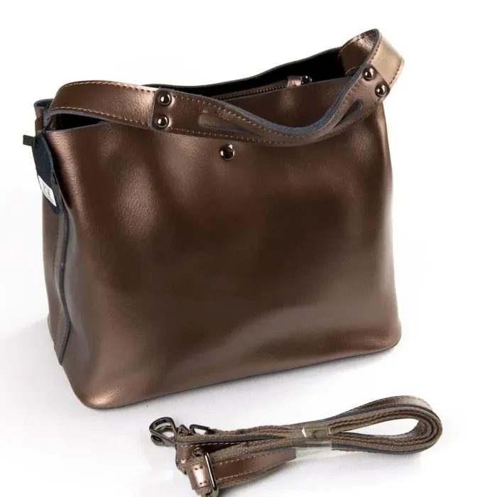 Сумка Женская Классическая кожа Luxeva P105 8641 bronze
