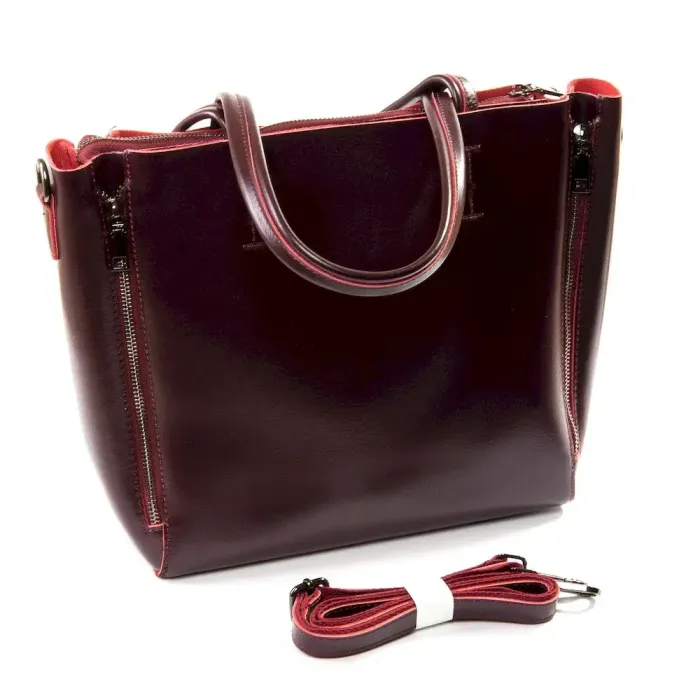 Сумка Жіноча Класична шкіра Luxeva P80 8650 wine-red