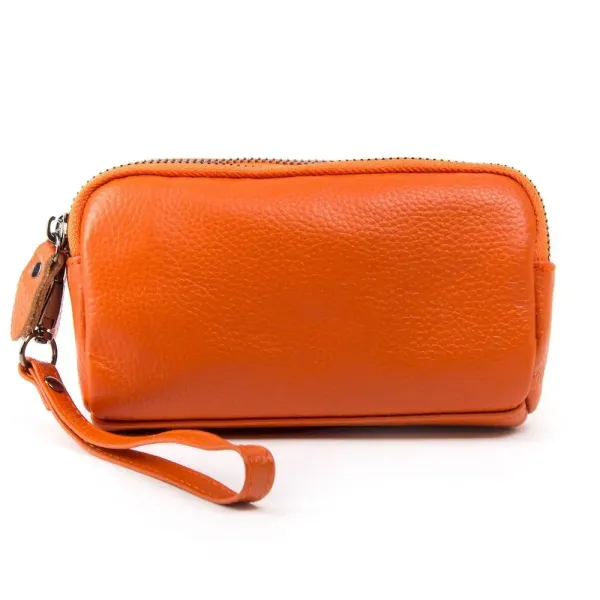 Косметичка шкіряна 6002-10 orange