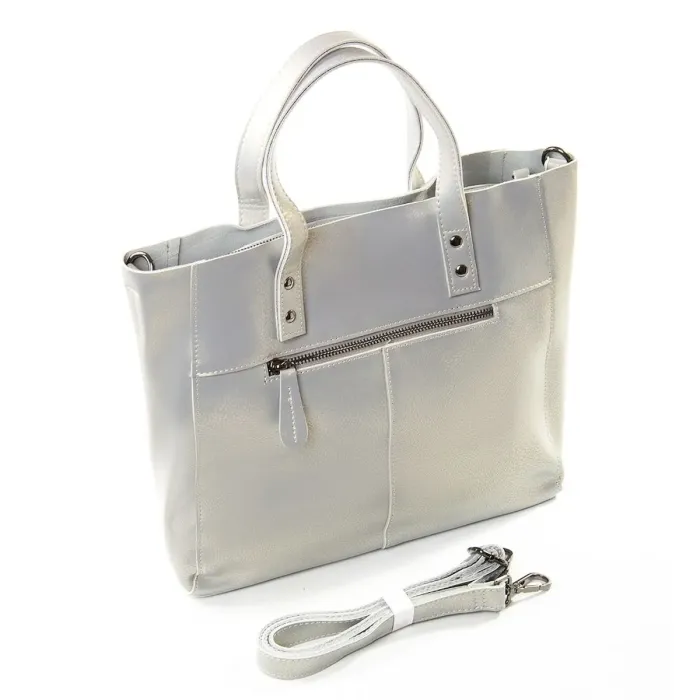 Сумка жіноча Класична шкіра Luxeva P107 8713 pearl-grey