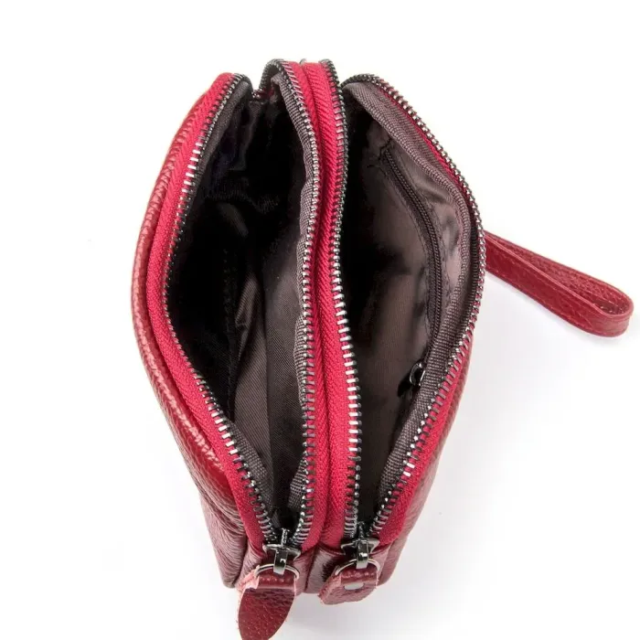 Косметичка шкіряна 6002-2 bordo