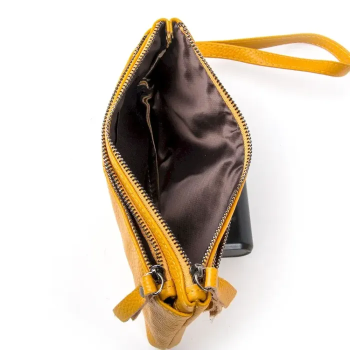 Косметичка кожа A-00276-9 yellow