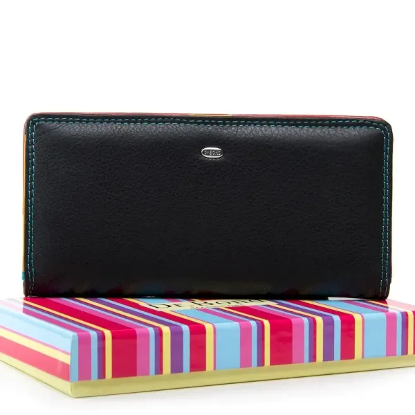 Жіночий гаманець Rainbow шкіряний Dr.Bond WRN-22 black