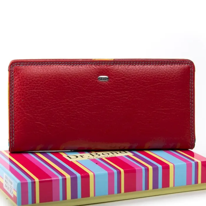 Жіночий гаманець Rainbow шкіряний Dr.Bond WRN-22 red