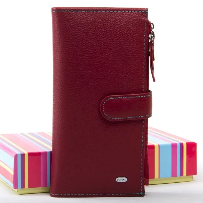 Жіночий гаманець Rainbow шкіряний Dr.Bond WRN-23 bordo