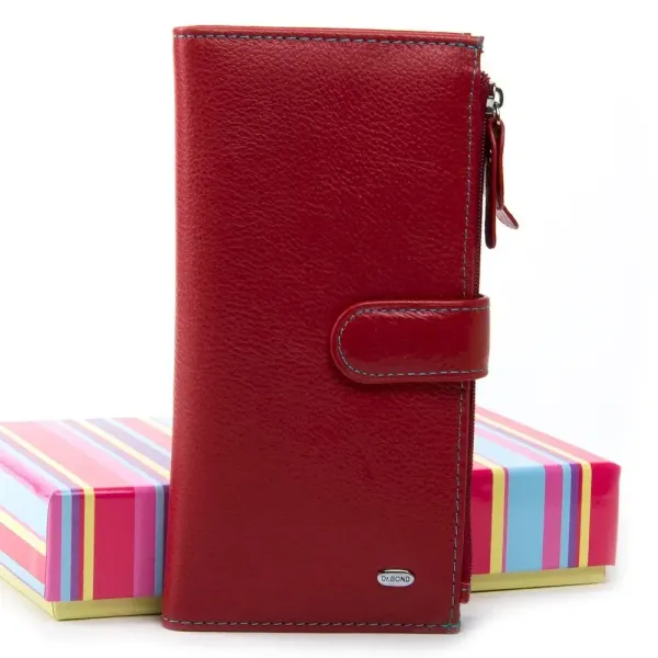 Жіночий гаманець Rainbow шкіряний Dr.Bond WRN-23 red