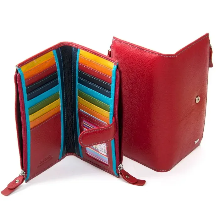 Жіночий гаманець Rainbow шкіряний Dr.Bond WRN-23 red