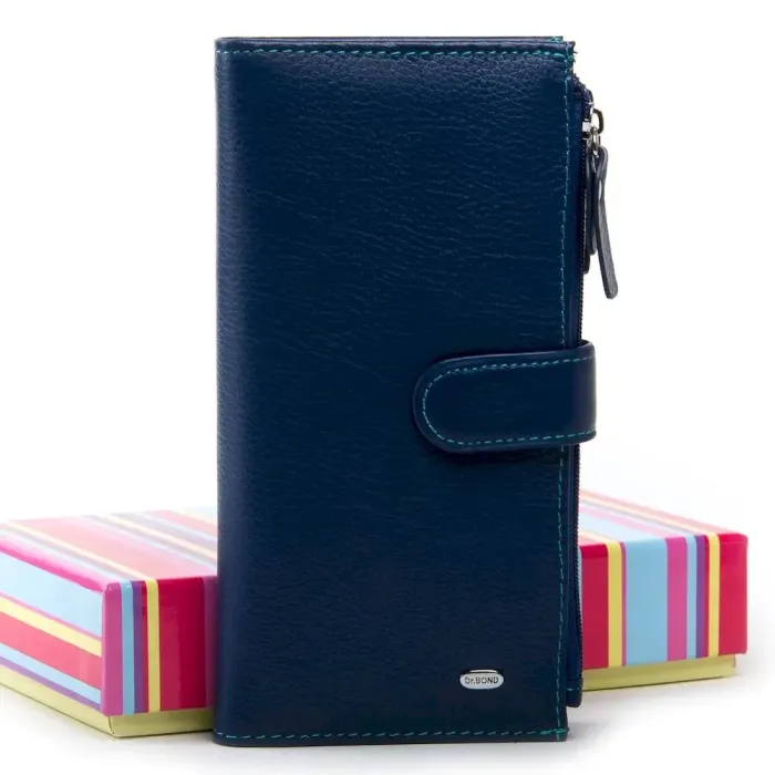 Жіночий гаманець Rainbow шкіряний Dr.Bond WRN-23 blue