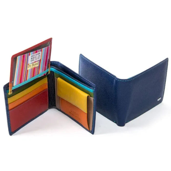 Жіночий гаманець Rainbow шкіряний Dr.Bond WRS-6 blue