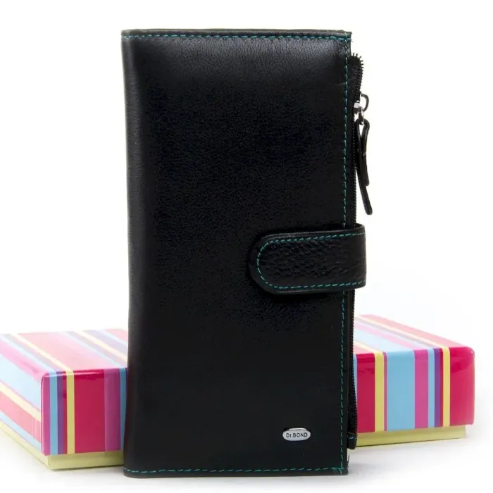 Жіночий гаманець Rainbow шкіряний Dr.Bond WRN-23 black