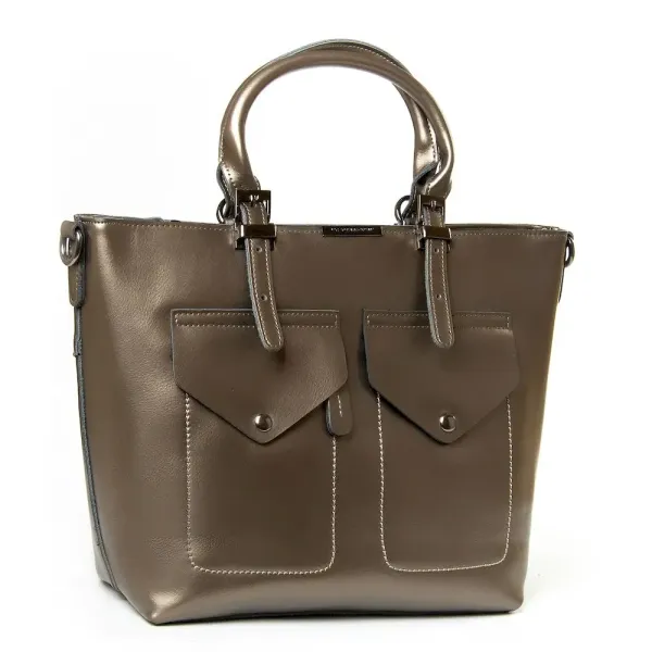 Сумка жіноча Класична шкіра Luxeva P48 8644 silver-grey