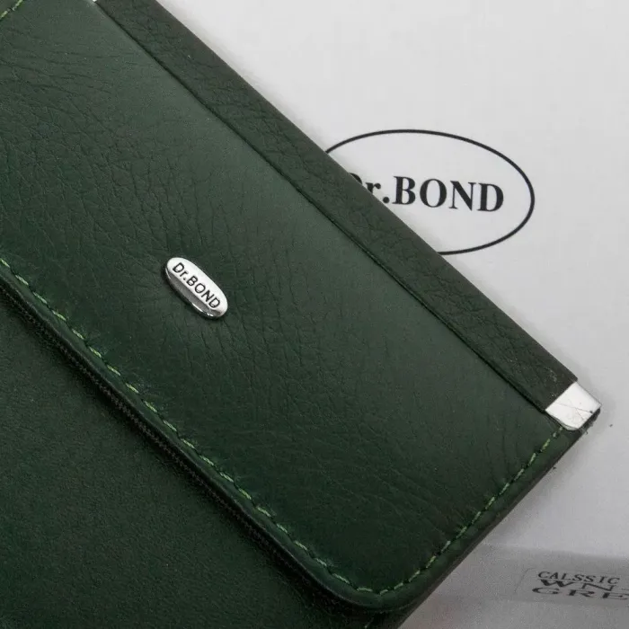 Кошелек Classic кожа DR. BOND WN-3 dark-green