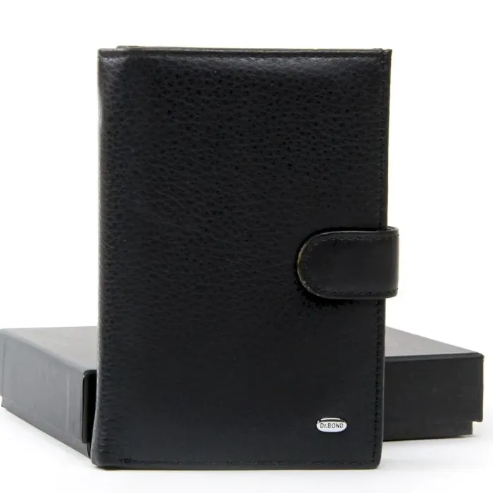 Чоловічий гаманець Classic шкіряний Dr.Bond MS-38 black