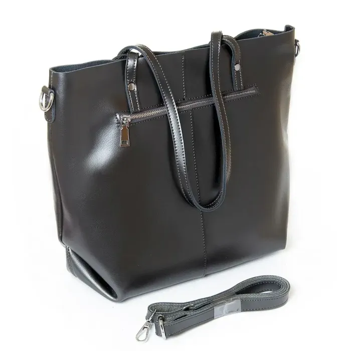 Сумка Женская Классическая кожа Luxeva P101 8902 deep-bright grey